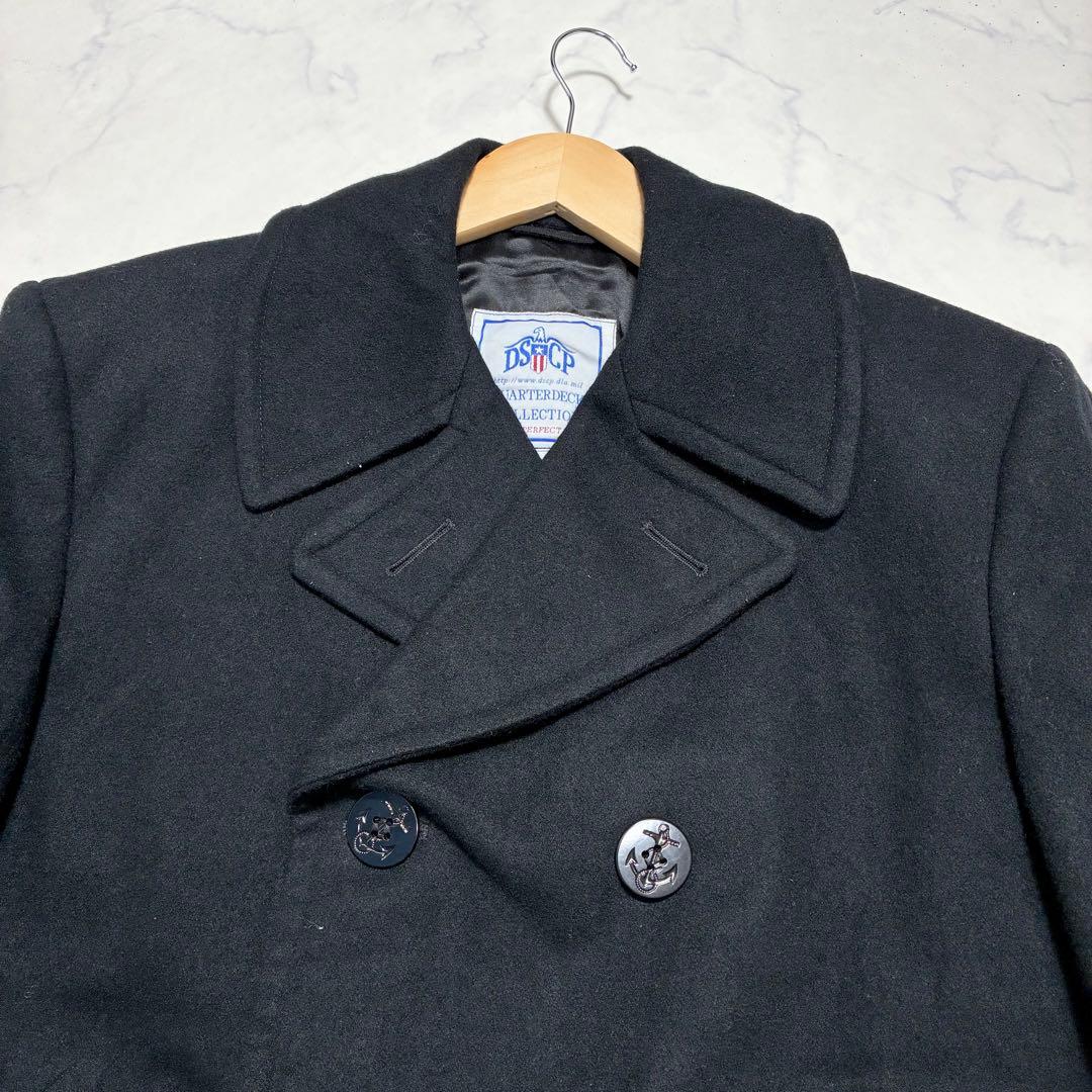 美品✨U.S.NAVY DSCPウール ピーコート 米軍実物 42 XL相当 黒