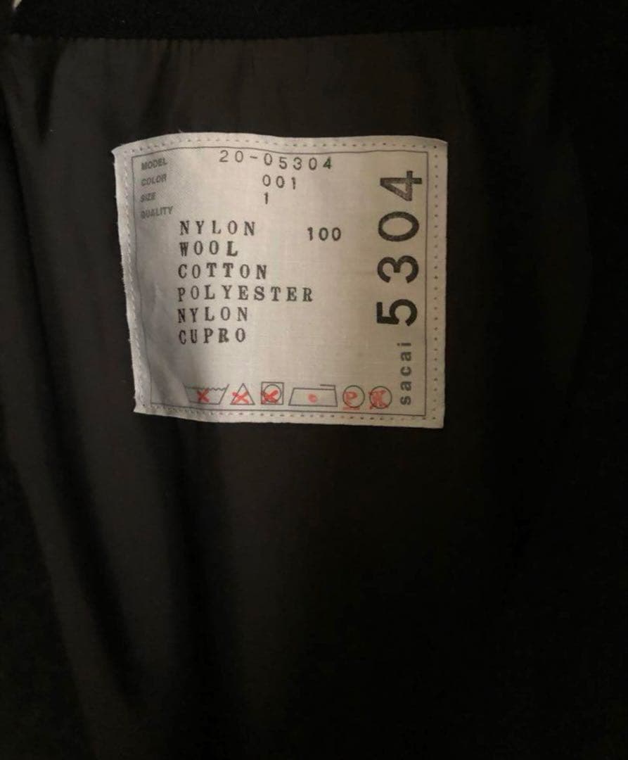 Sacai ウールアシンメトリーボンバージャケット テーラードジャケット　コート