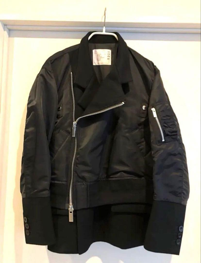 Sacai ウールアシンメトリーボンバージャケット テーラードジャケット　コート
