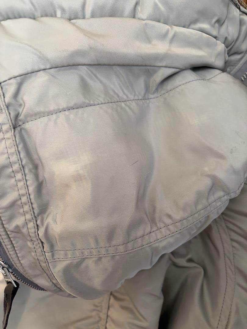 ALPHA アルファ　シルバー フード付き MA-1ジャケット