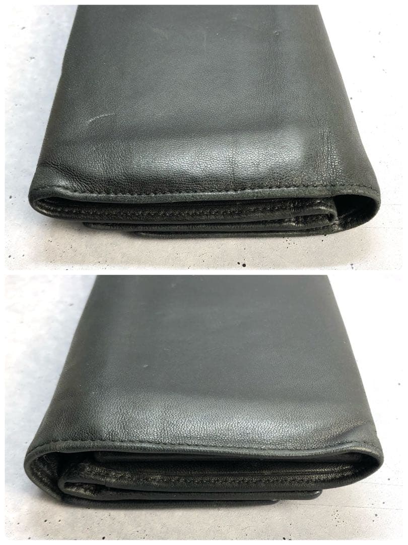 LOEWE ロエベ マイア アナグラム ラムスキン 二つ折り 長財布 黒 レザー