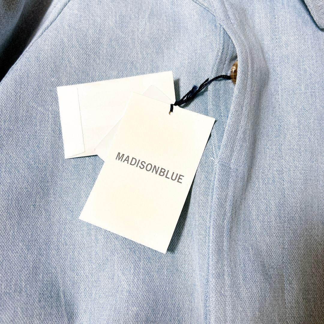 未使用タグ付 マディソンブルー バルカラーコート ブロークン デニム 裏地シルク