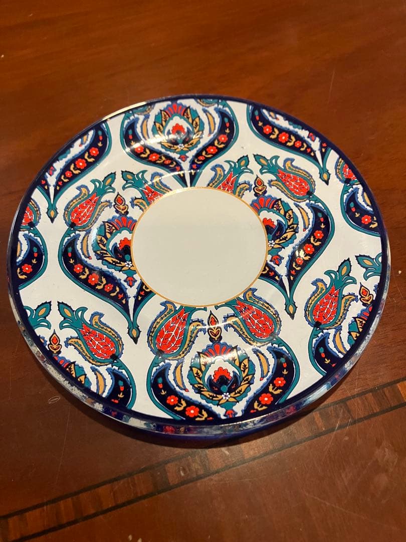 トルコ　ハンドメイド　ティーカップ&ソーサー　6客セット　おしゃれ　チャイ