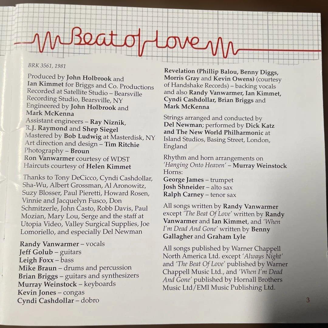 洋楽 Randy Vanwarmer - Beat Of + The Things