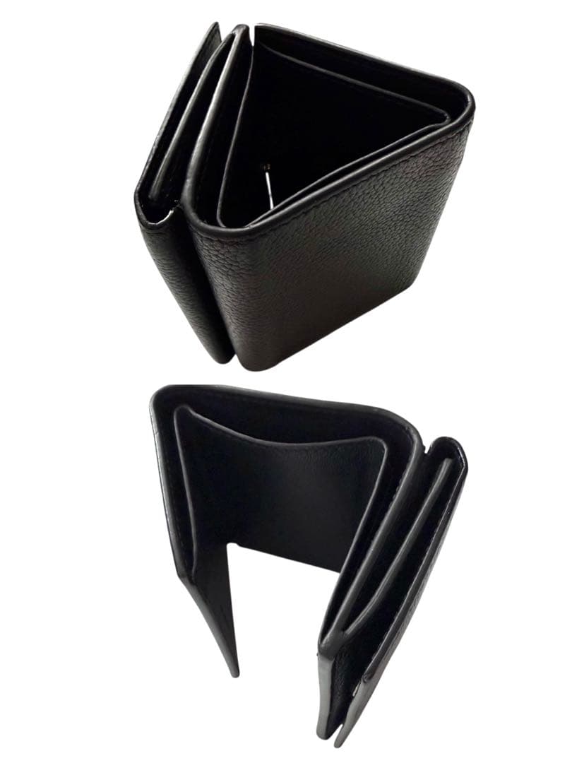 美品✨BALENCIAGAバレンシアガ財布三つ折594312カーフレザーロゴ黒