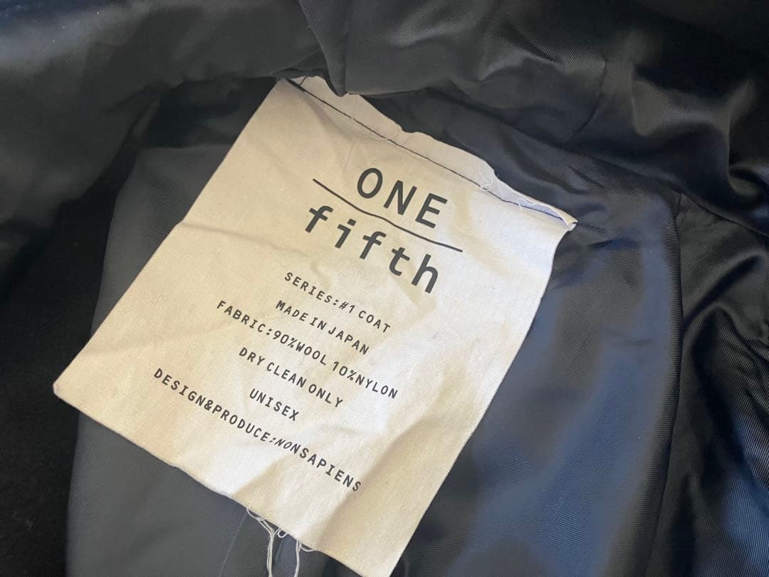 【日本製/名作】ONE fifth ウールチェスターコート ネイビー L