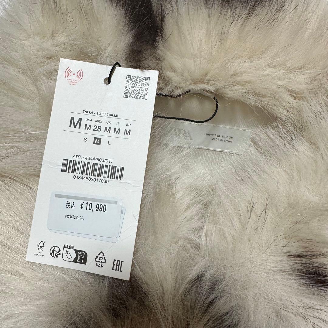 完売品 ZARA アニマルプリント フェイクファーショートコート M 今期新作