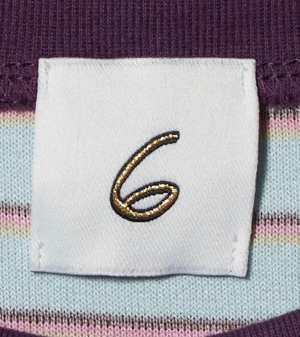 6(ROKU) パイル ボーダー ロングスリーブ Tシャツ