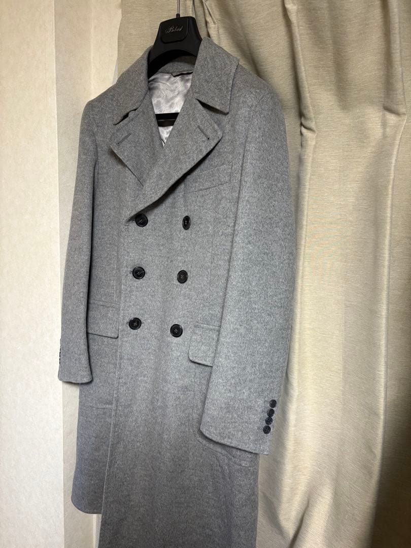 メル78230Belvest ダブルフェイスウールカシミアフランネルコート
