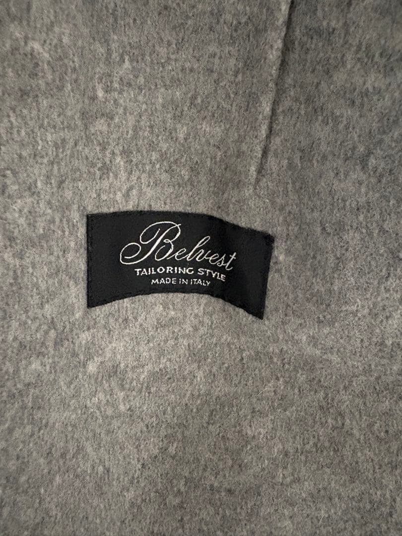 メル78230Belvest ダブルフェイスウールカシミアフランネルコート