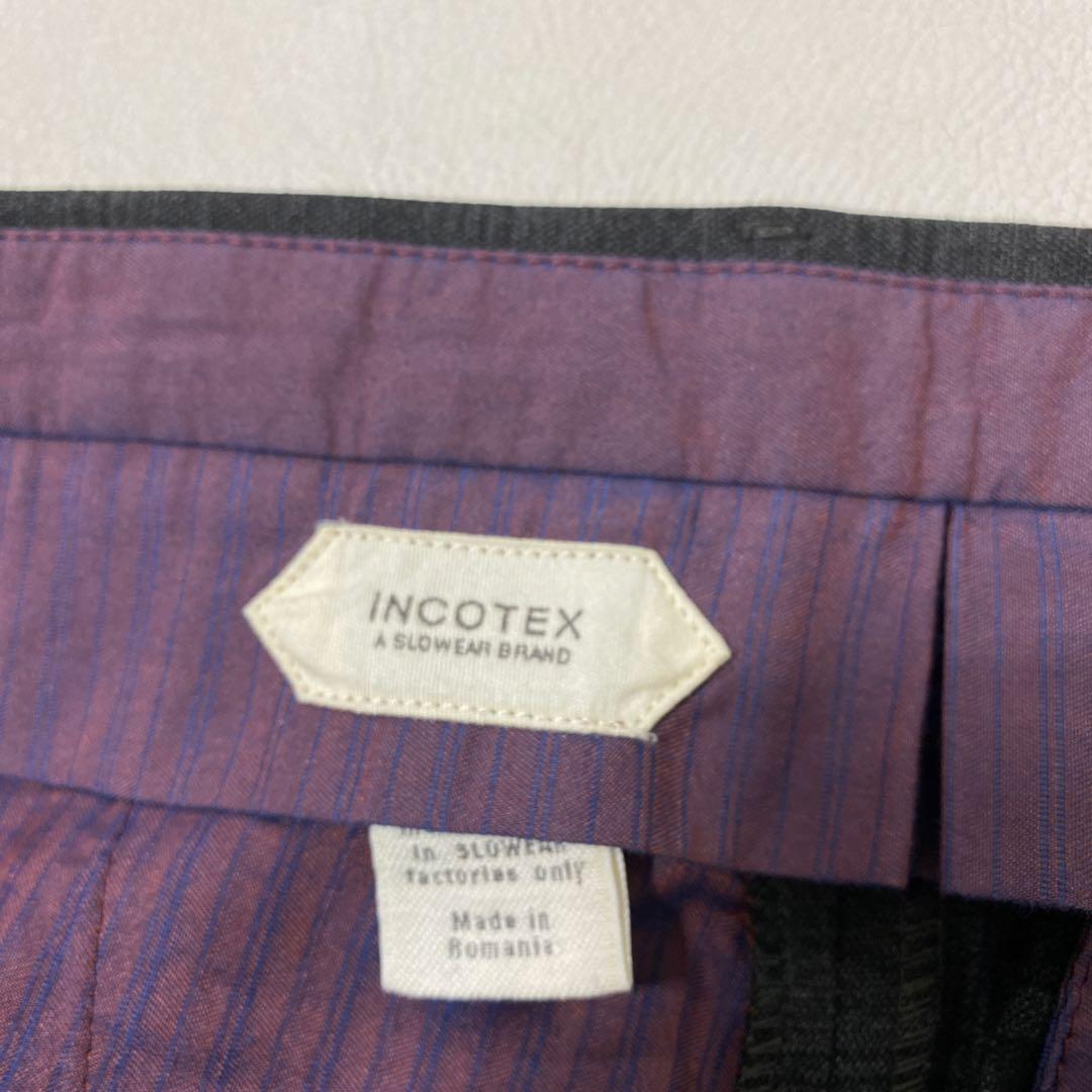 美品 INCOTEXウールテクノフランネル 1プリーツテーパードパンツ