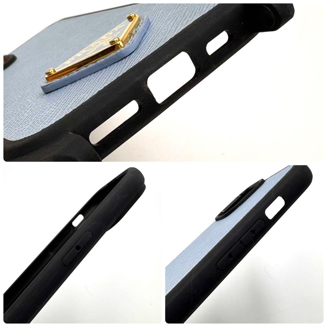 鑑定済み　未使用級✨　プラダ　iPhone15 ショルダースマホケース　三角ロゴ