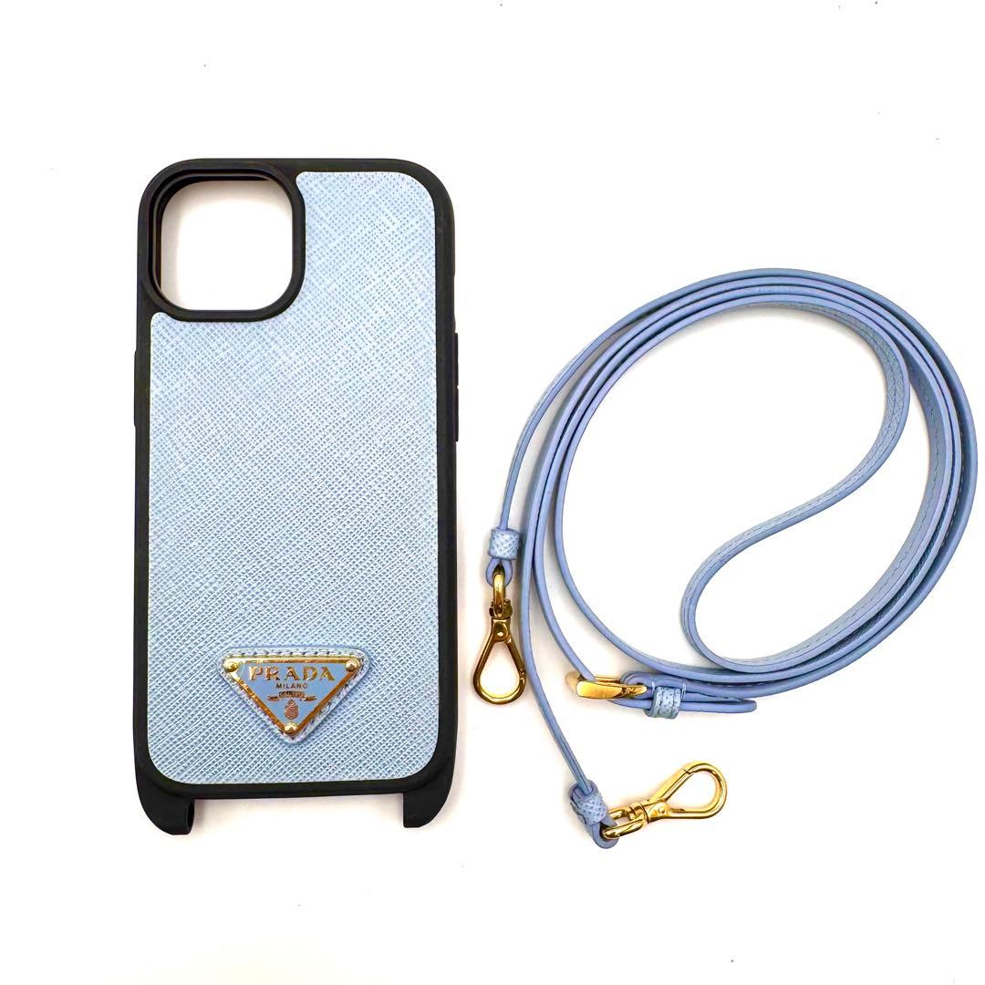 鑑定済み　未使用級✨　プラダ　iPhone15 ショルダースマホケース　三角ロゴ