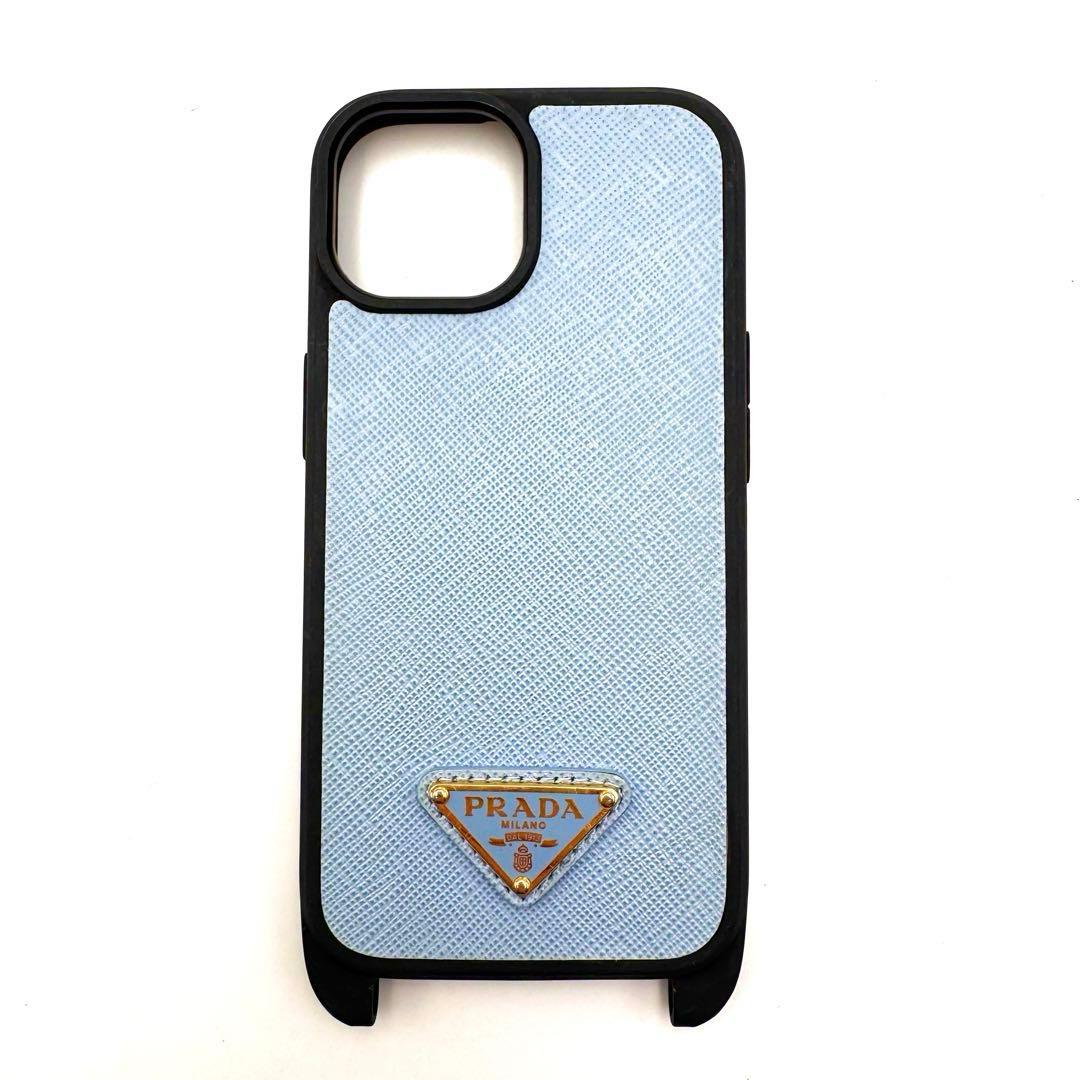 鑑定済み　未使用級✨　プラダ　iPhone15 ショルダースマホケース　三角ロゴ