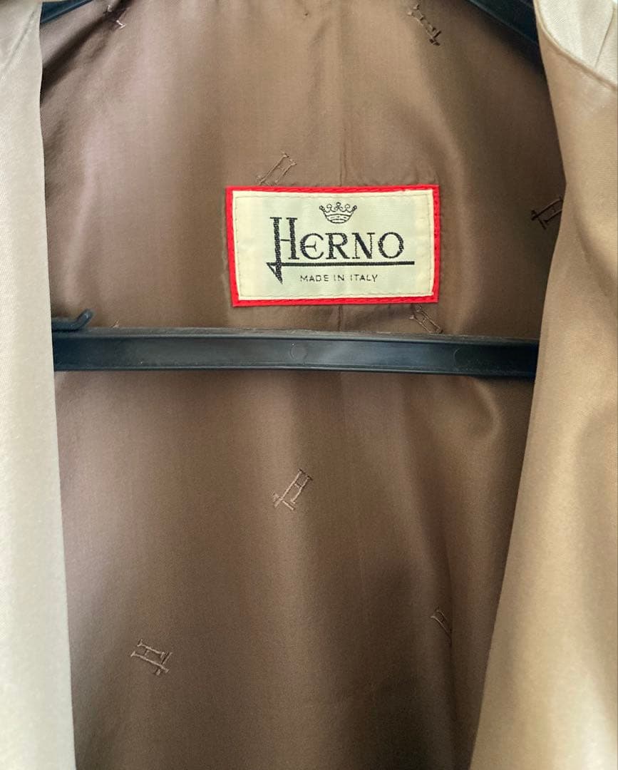 HERNO ヘルノ ライトコート シルク 100% グレージュ ベージュ