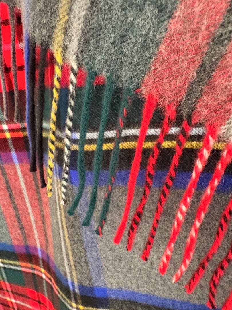 Johnstons　大判カシミヤストール　グレー　正規代理店タグ付き