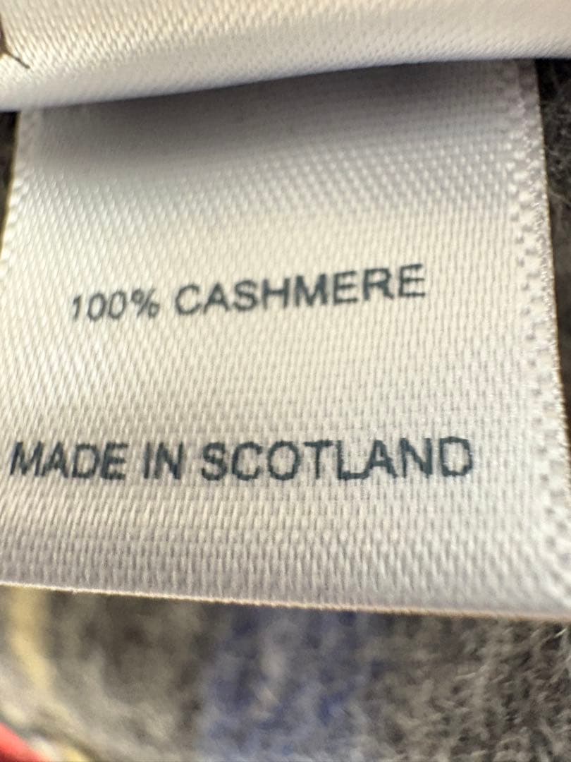 Johnstons　大判カシミヤストール　グレー　正規代理店タグ付き