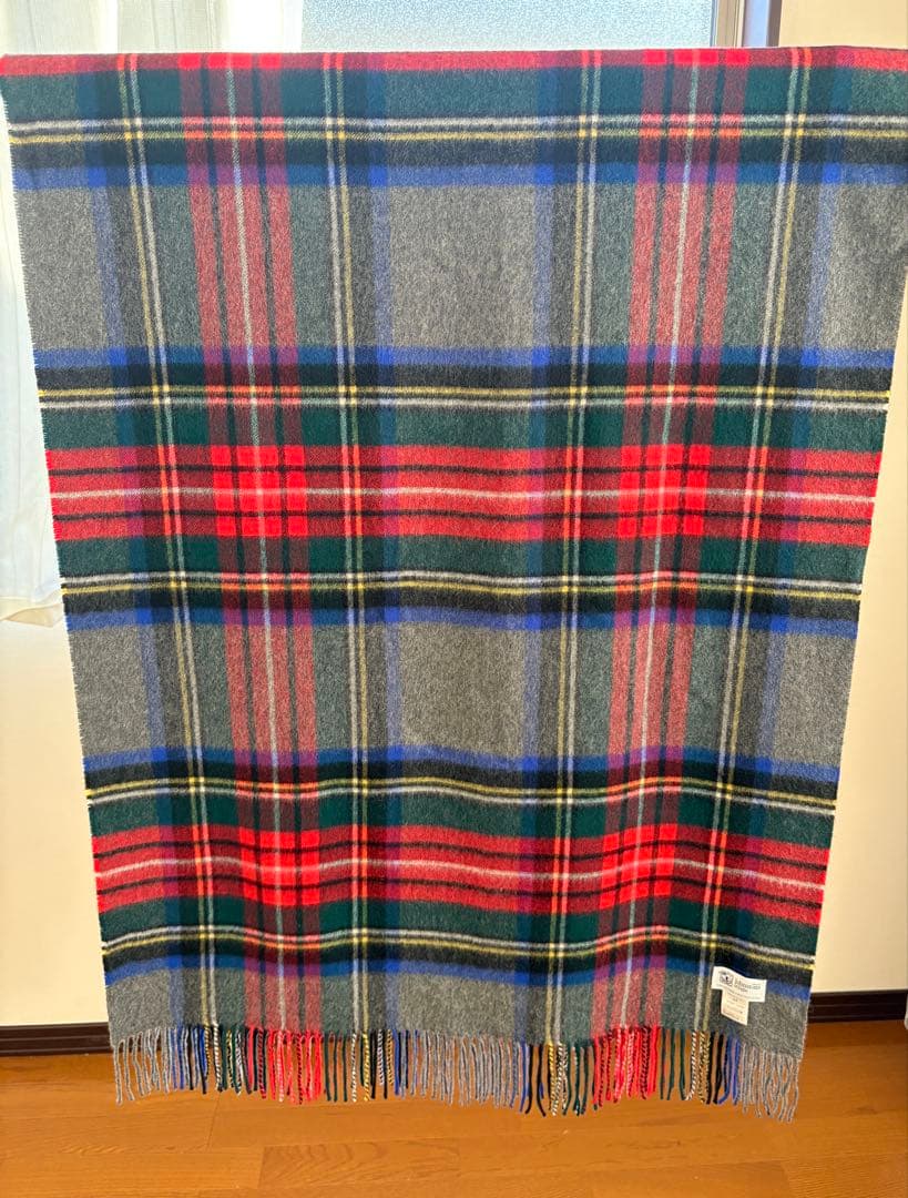 Johnstons　大判カシミヤストール　グレー　正規代理店タグ付き