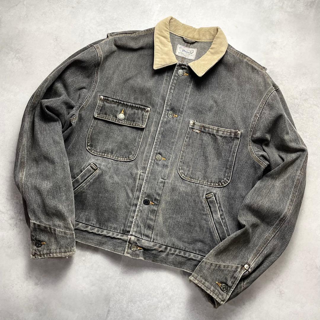 M*L様 【USA製/白タグ80s】ポロラルフローレン デニムジャケット 襟コー