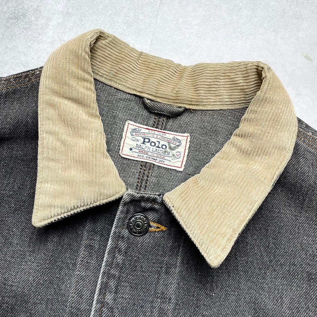 M*L様 【USA製/白タグ80s】ポロラルフローレン デニムジャケット 襟コー