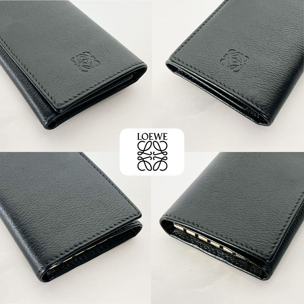 【でこでこ】 LOEWE 6連キーケース ブラック ゴールド金具