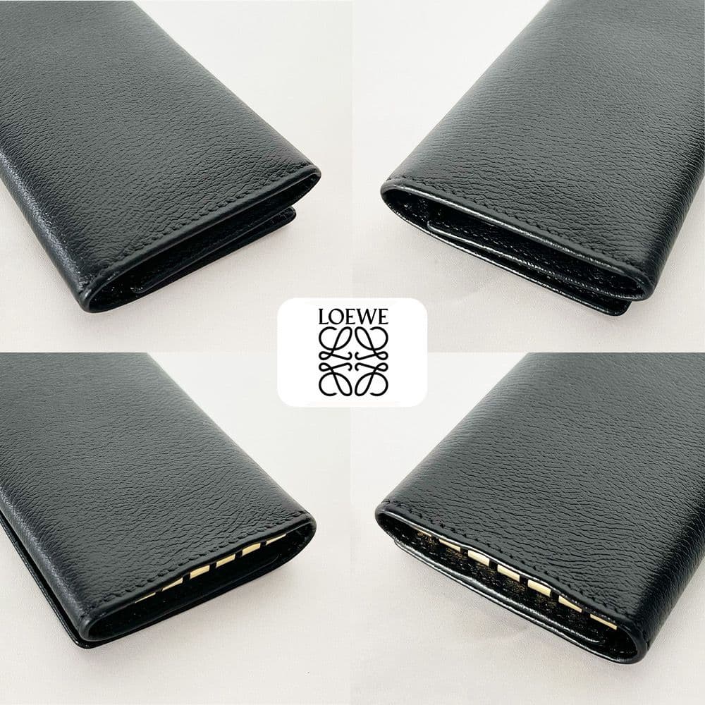 【でこでこ】 LOEWE 6連キーケース ブラック ゴールド金具