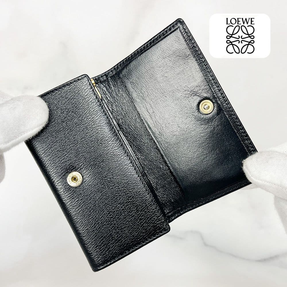 【でこでこ】 LOEWE 6連キーケース ブラック ゴールド金具