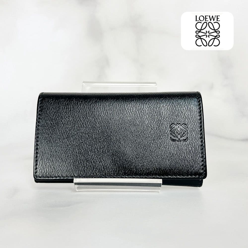 【でこでこ】 LOEWE 6連キーケース ブラック ゴールド金具