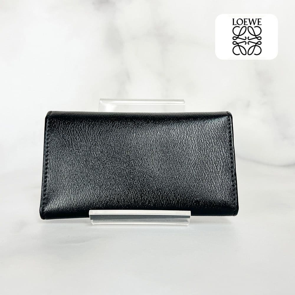 【でこでこ】 LOEWE 6連キーケース ブラック ゴールド金具