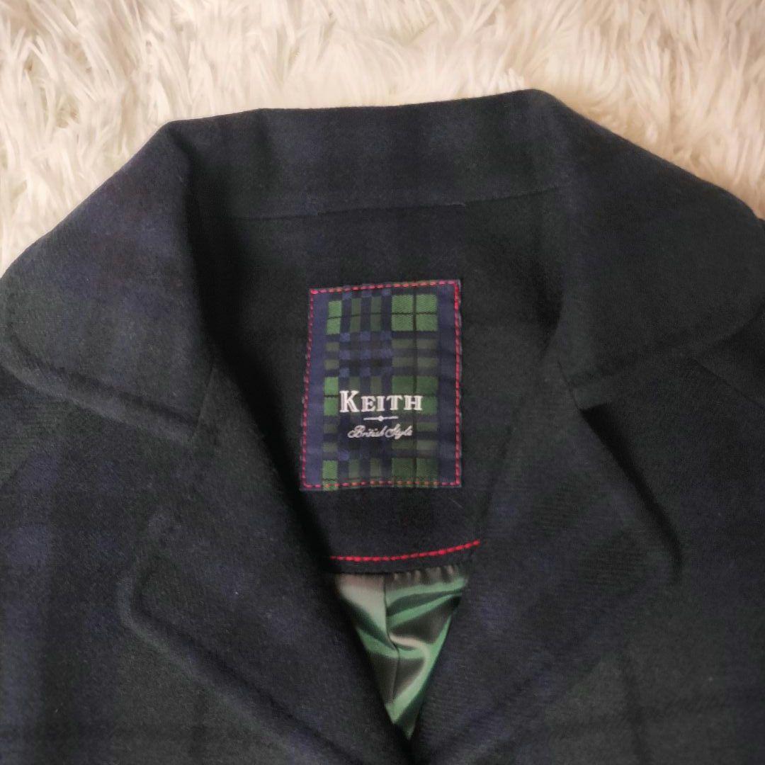 KEITH キース チェック柄コート ウール100% 上品クラシック 38