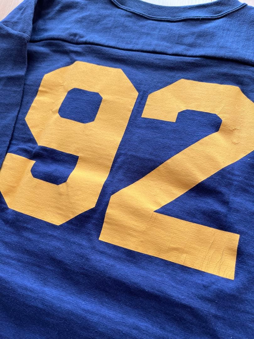 WAREHOUSE Lot4063 7分袖フットボールT NAVY92 L 40