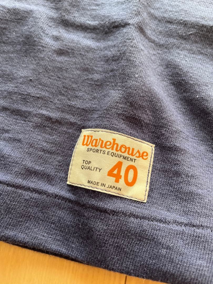 WAREHOUSE Lot4063 7分袖フットボールT NAVY92 L 40