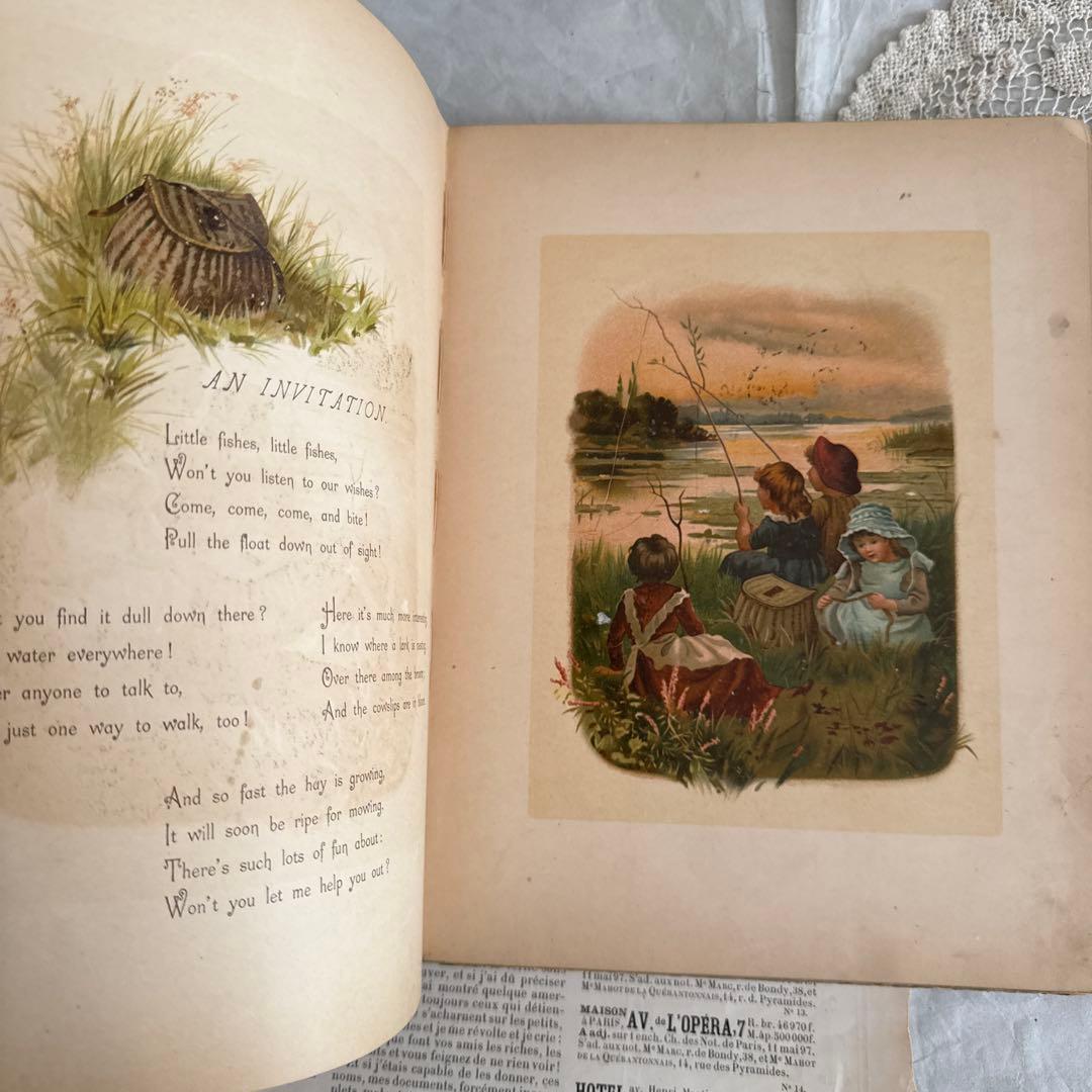 状態良好1890年アンティーク絵本ヴィクトリアン洋書　古書ジャンクジャーナル