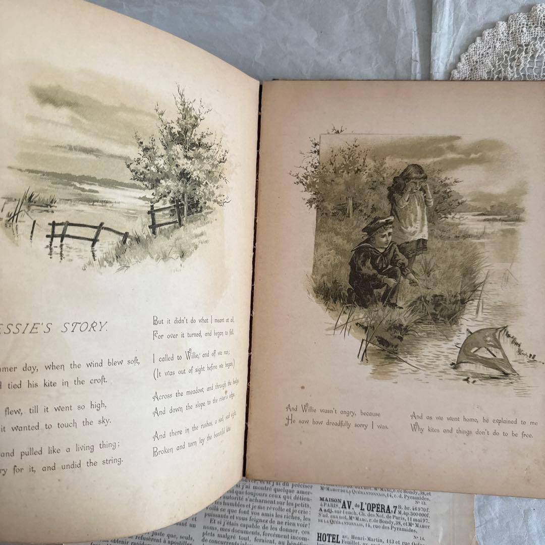 状態良好1890年アンティーク絵本ヴィクトリアン洋書　古書ジャンクジャーナル