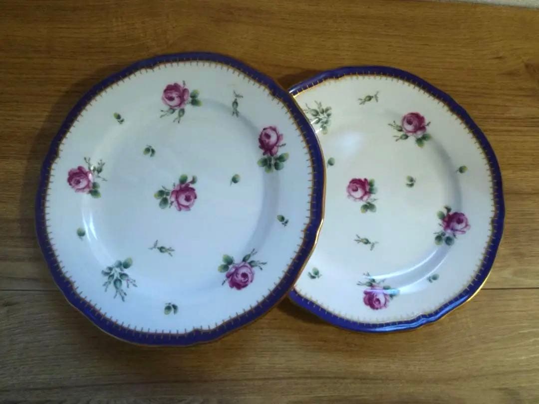 【春子】ジノリ プリンセスローズ 19㎝ プレート、2枚