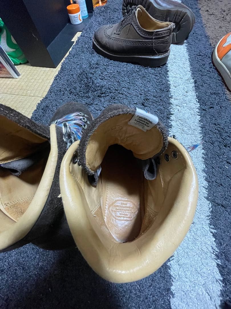 ブラウン スエード ワークブーツ