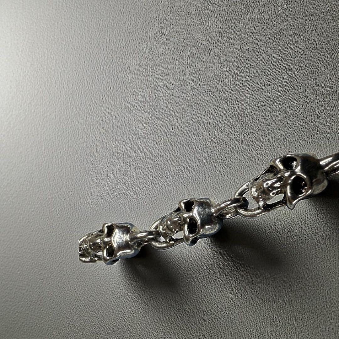 ウォレットチェーン シルバー スカル 骸骨 バイカー ロック