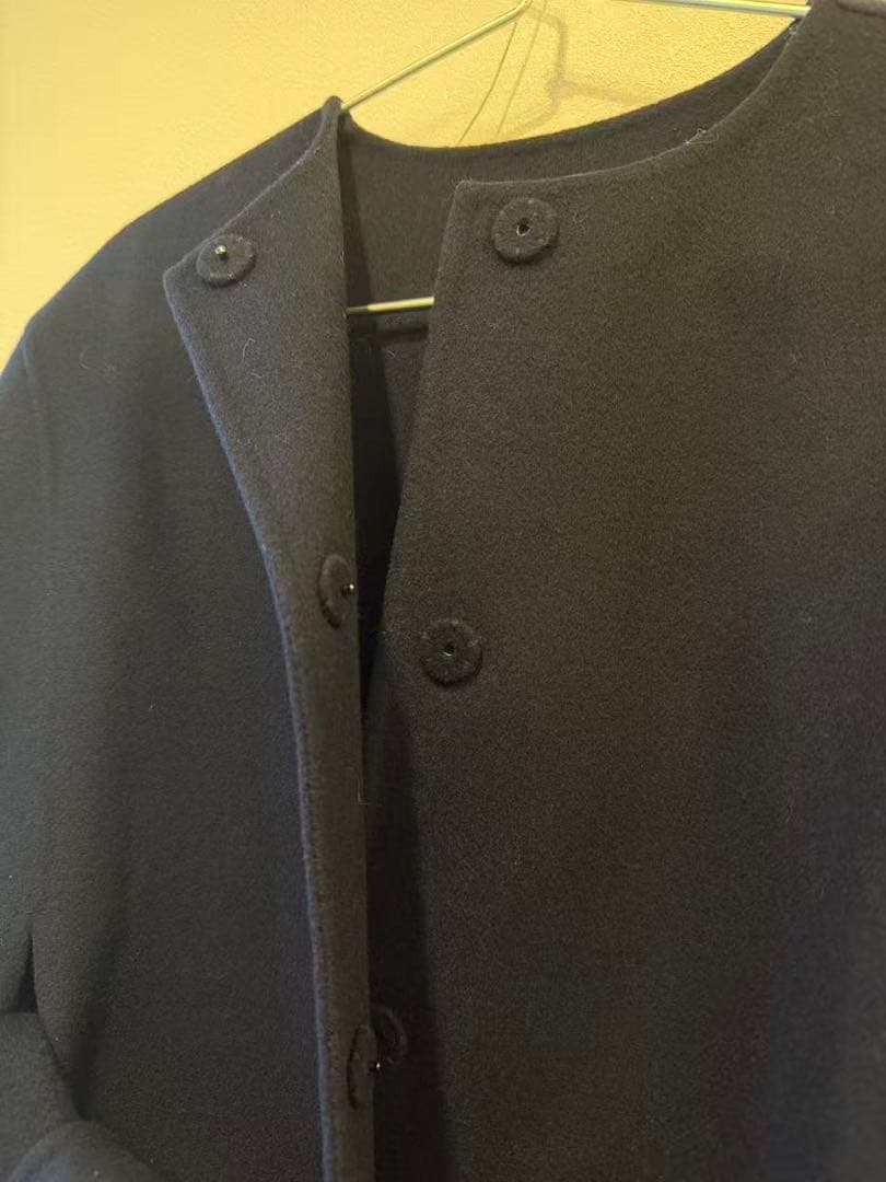 LE PHIL　ソフトウール　リバーポンチョ　ケープコート　ネイビーサイズ1