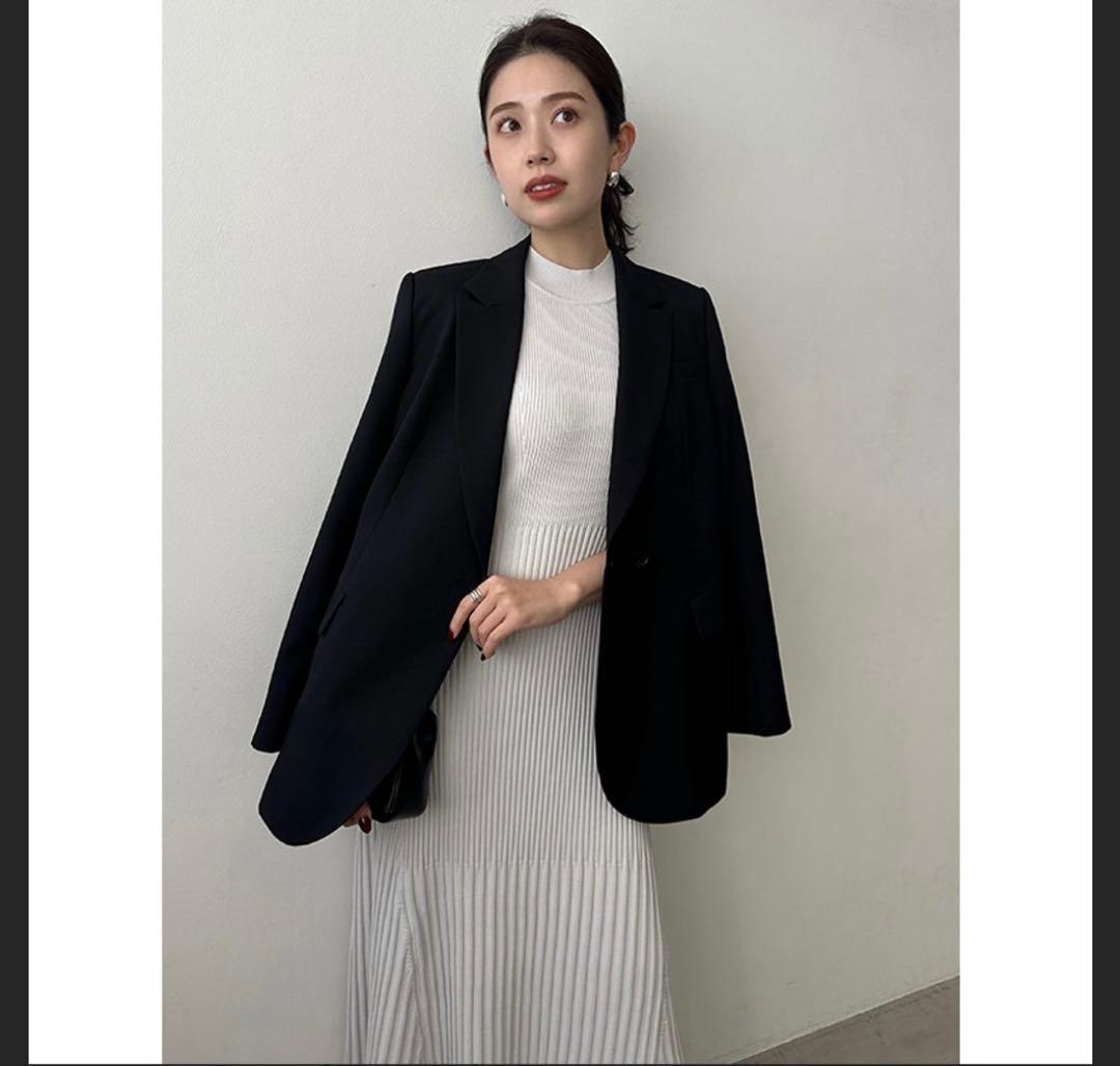 アニュアンスánuansセミダブルテーラードジャケット　ネイビーMサイズ