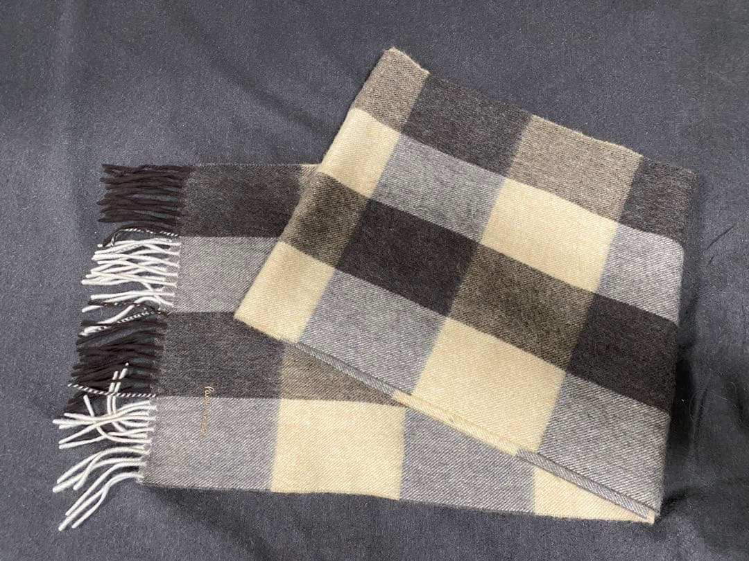 Paul Smith ブロックチェックカシミヤ100%マフラー