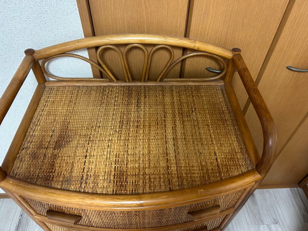 ラタン製　5段チェスト