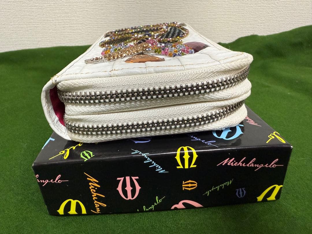 ★レア★MICHELANGELO ミケランジェロ 装飾長財布 ホワイト