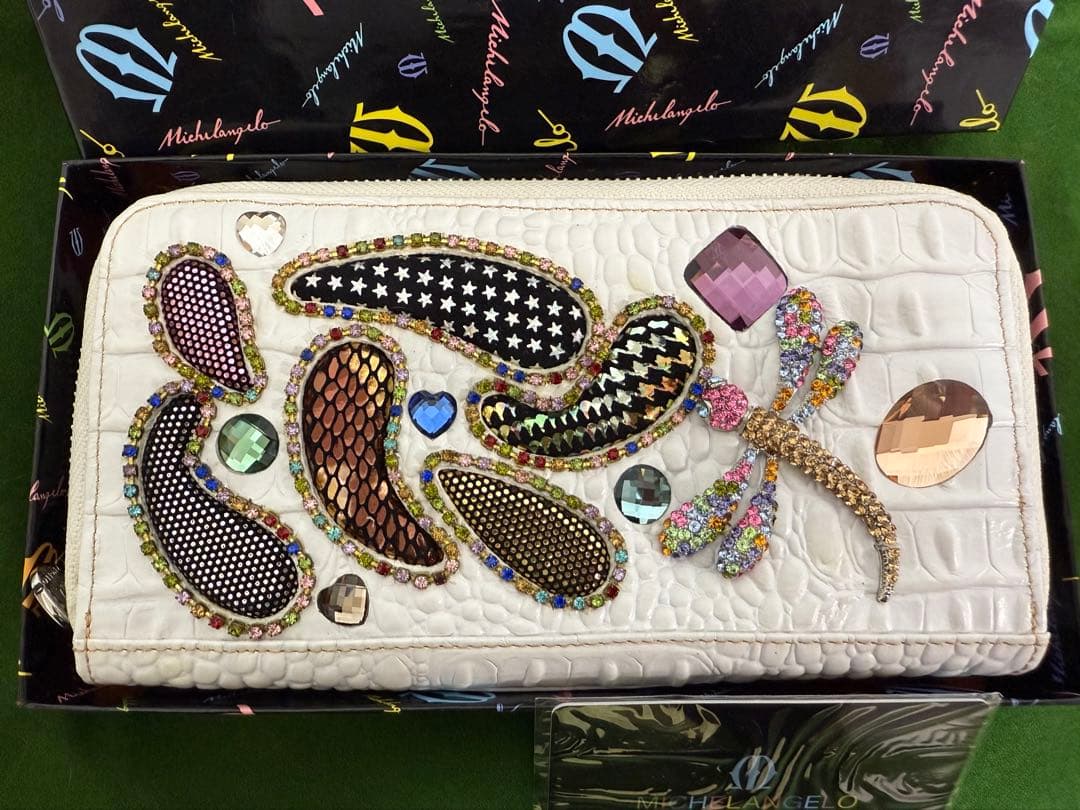 ★レア★MICHELANGELO ミケランジェロ 装飾長財布 ホワイト