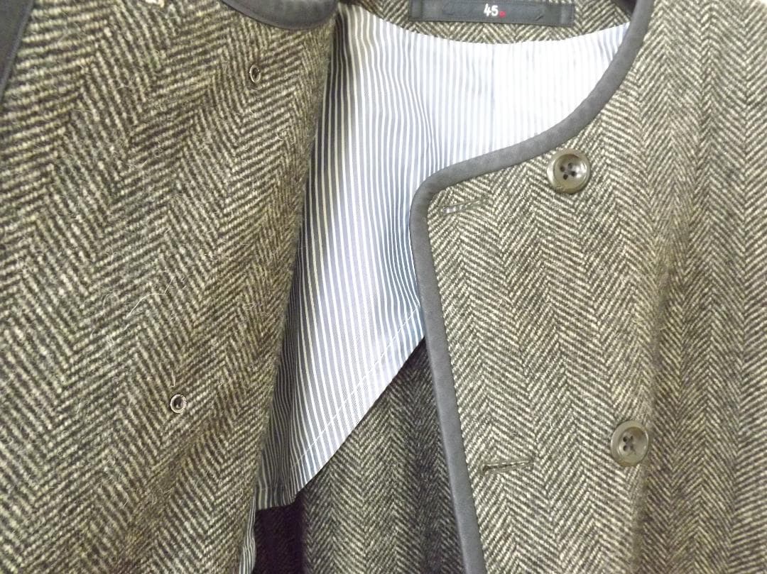 45RPM 45R（フォーティファイブ・アール）ノーカラー ツイード コート