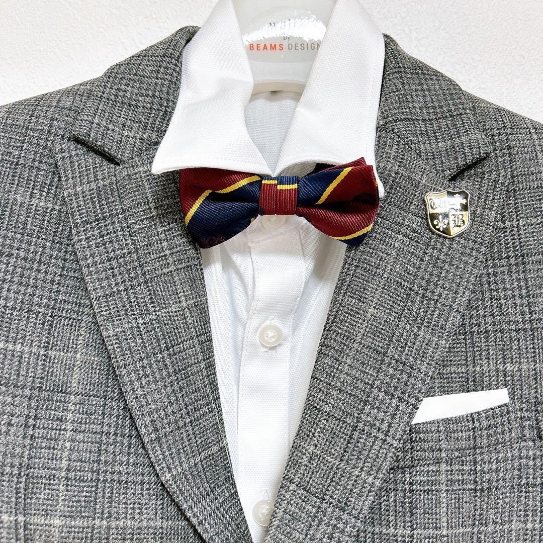 美品‼︎ワルツバイビームス フォーマルスーツ チェック グレー 130 男の子