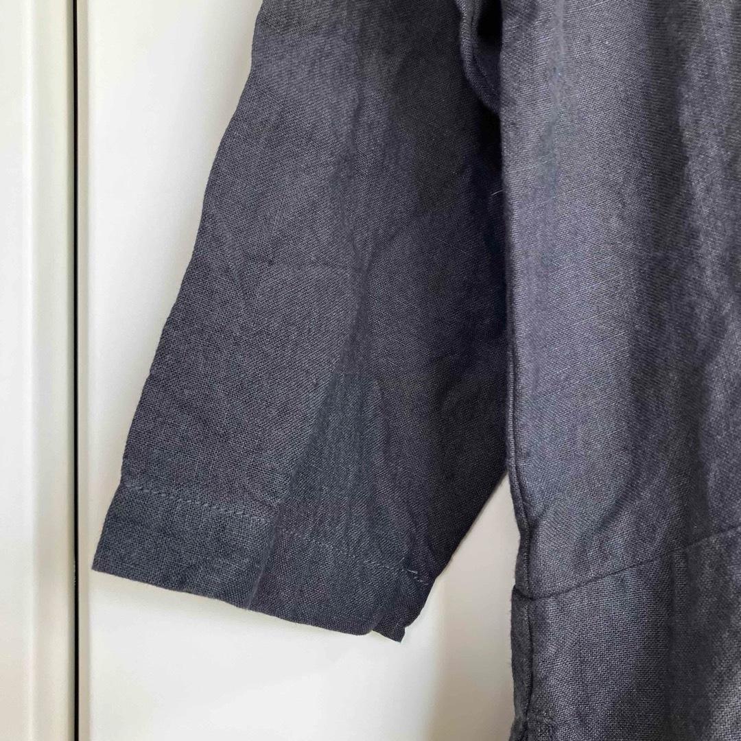 中川政七商店 厚手麻のボタンワンピース スミクロ