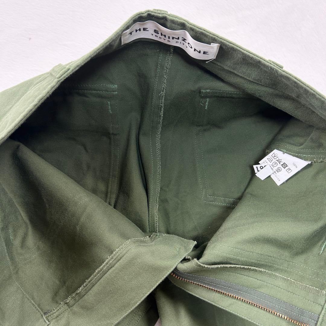 b1300✨極美品✨【Shinzone】ベイカーパンツ　ミリタリー　38　カーキ
