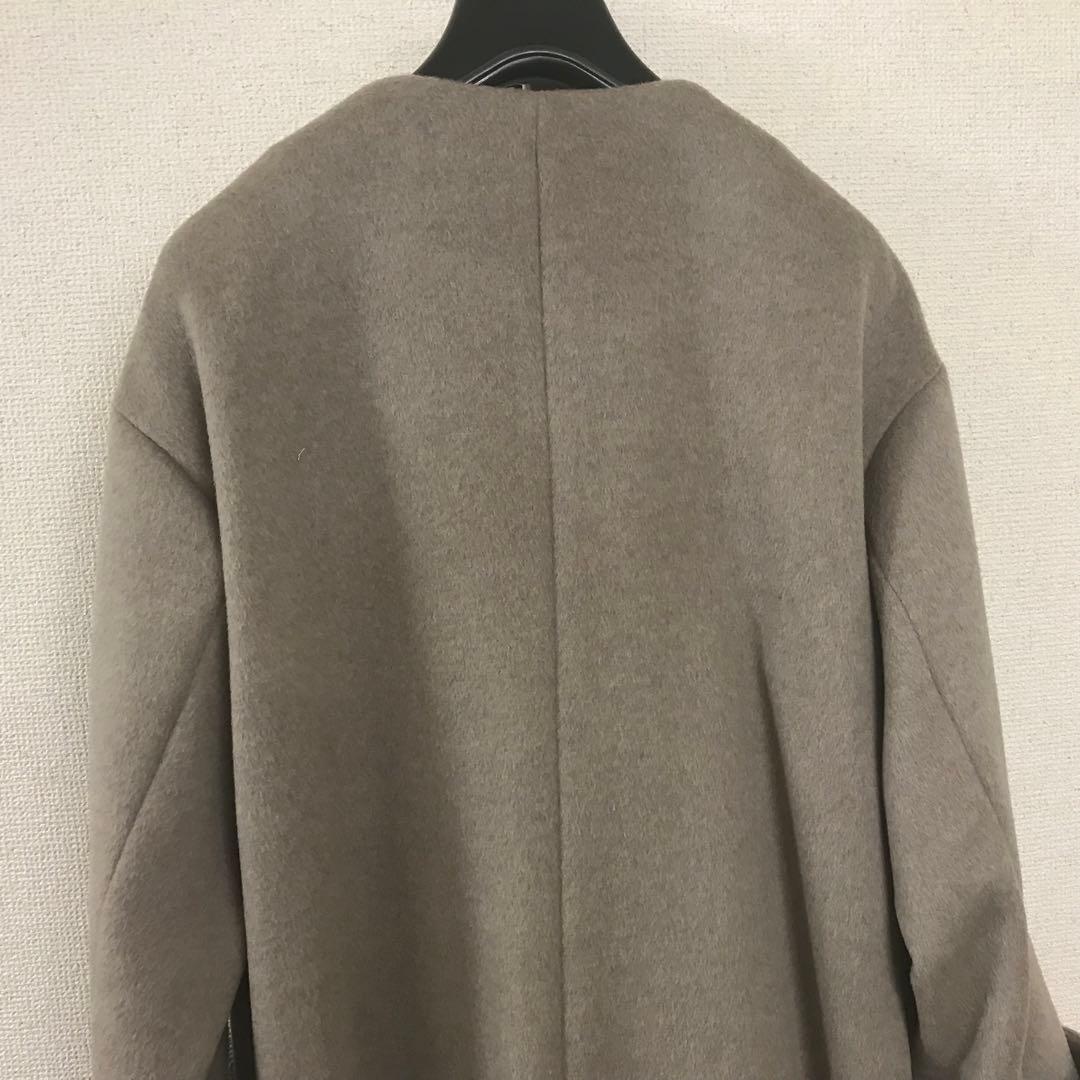 新品タグ付★グリーンレーベルリラクシング　ノーカラー コートアンゴラ✴︎ウール