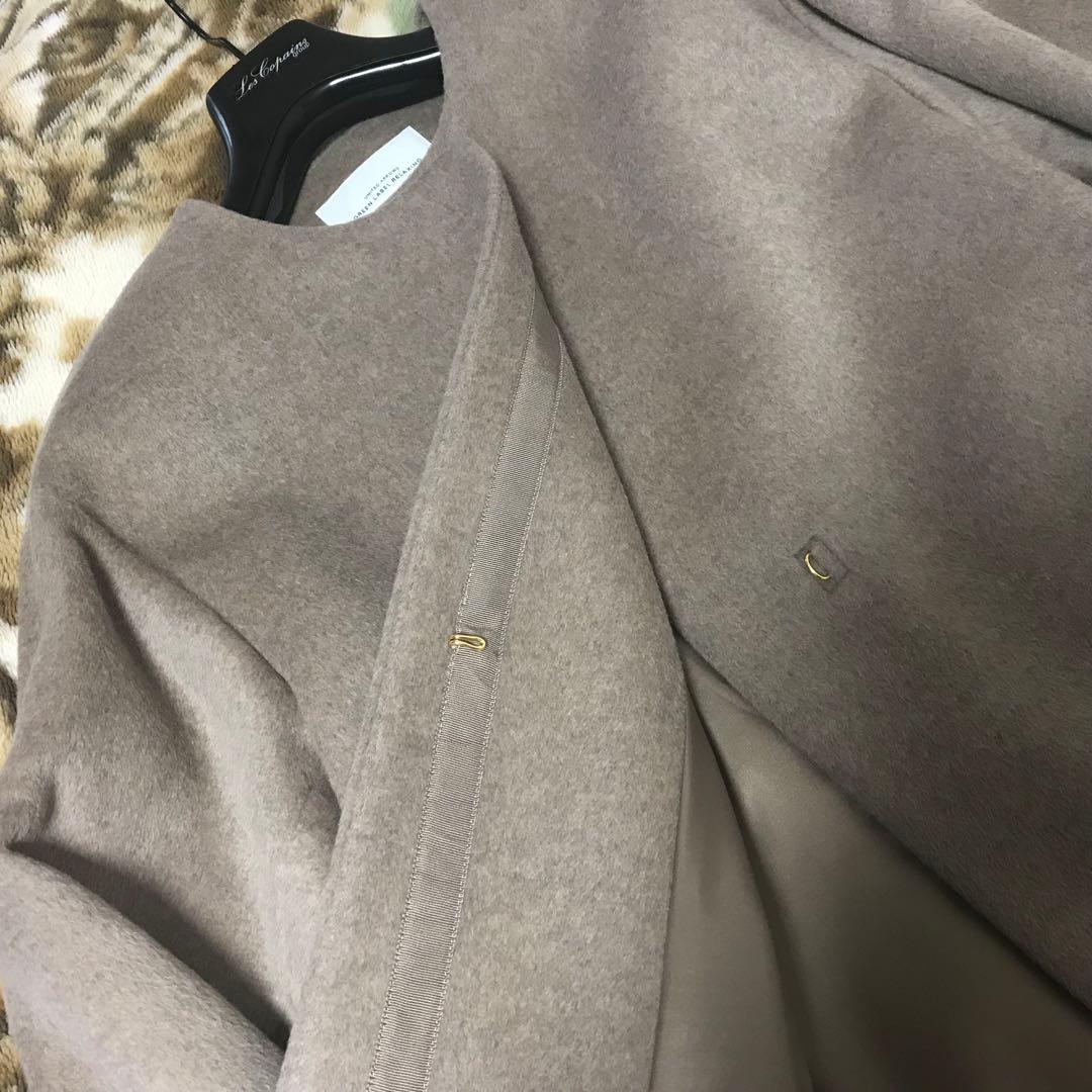 新品タグ付★グリーンレーベルリラクシング　ノーカラー コートアンゴラ✴︎ウール