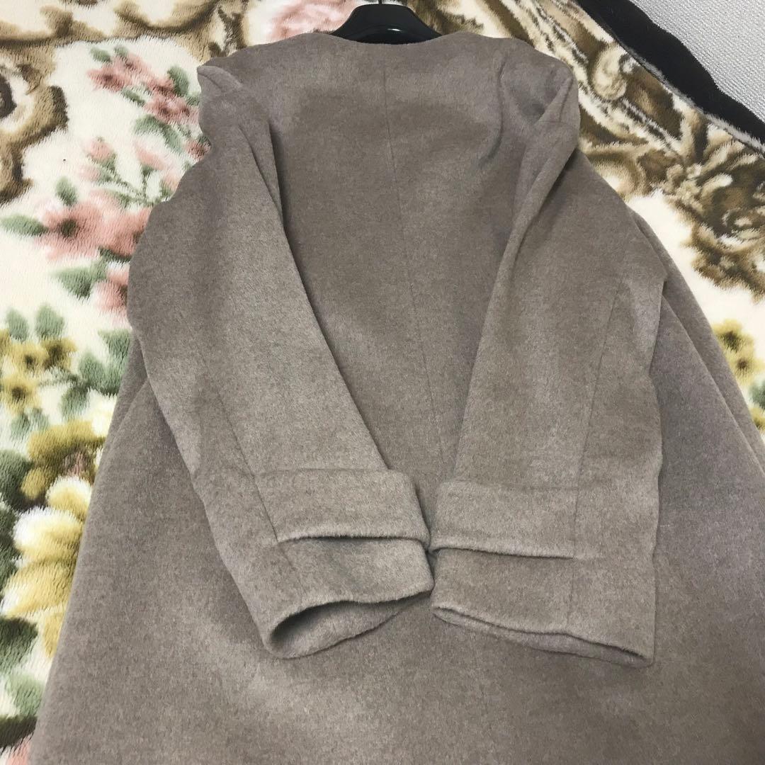 新品タグ付★グリーンレーベルリラクシング　ノーカラー コートアンゴラ✴︎ウール